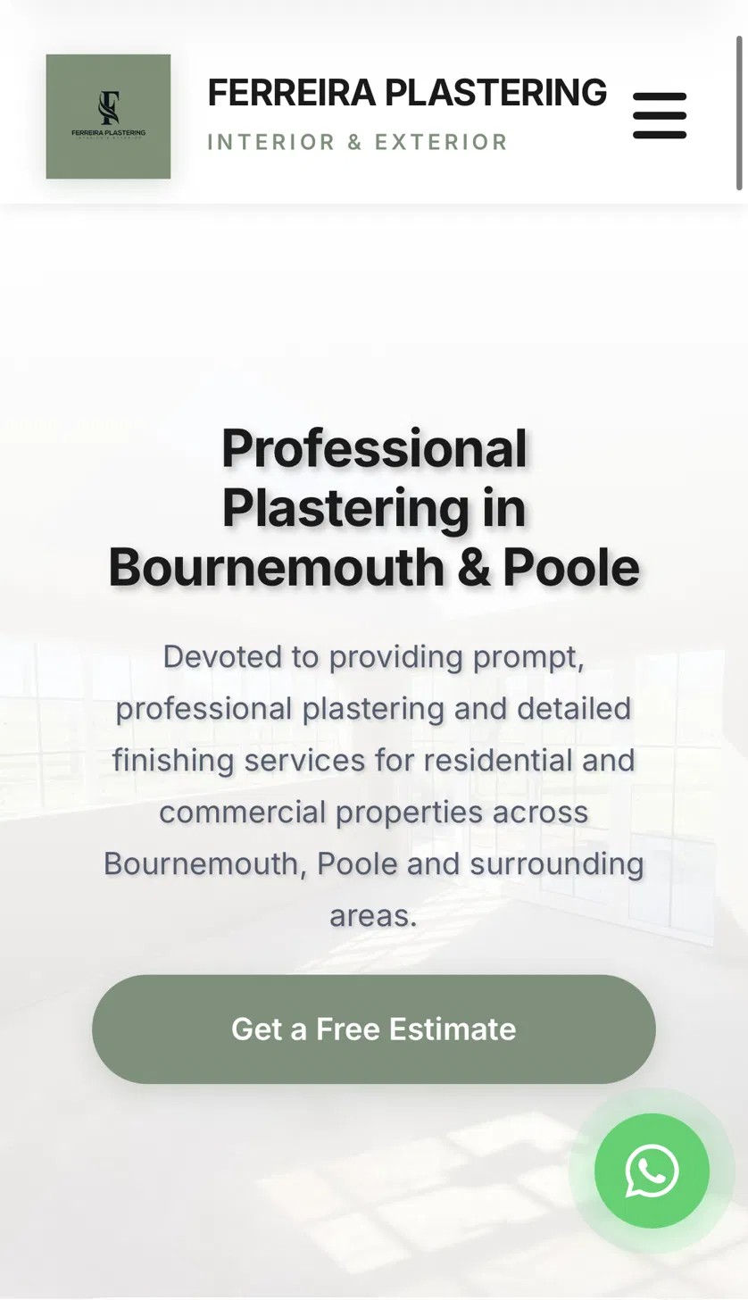 Ferreira Plastering on mobile